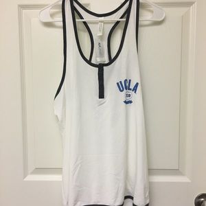 WHITE UCLA HENLEY TANK TOP